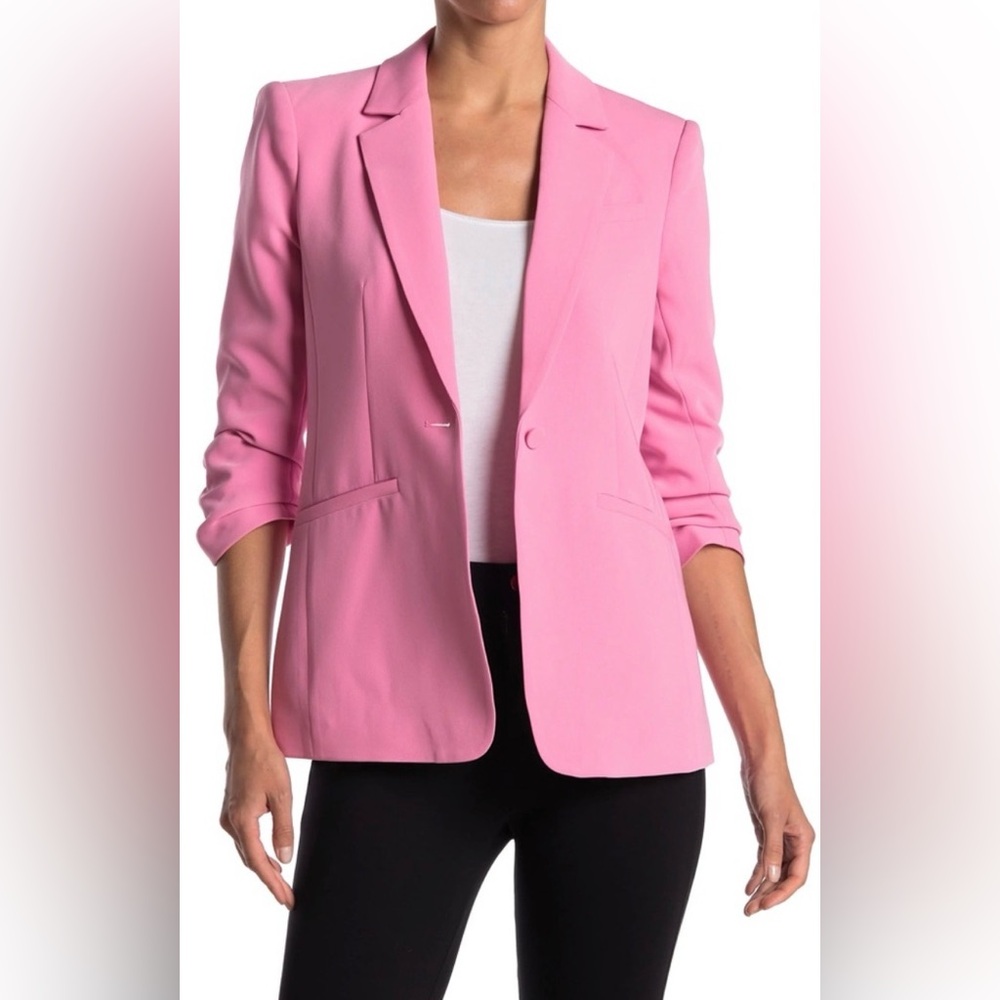 Cinq à Sept Crepe Chloe Blazer in Neon Pink Blazer *Stains* Sz 2
